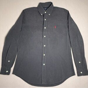 Vintage Ralph Lauren Shirt Medium Check Bradford Long Sleeve Green Red Y2K Pony